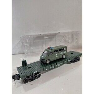 Menards 279-3449 O Gauge Model Railroad United States Army Flat Car w/Van & Box